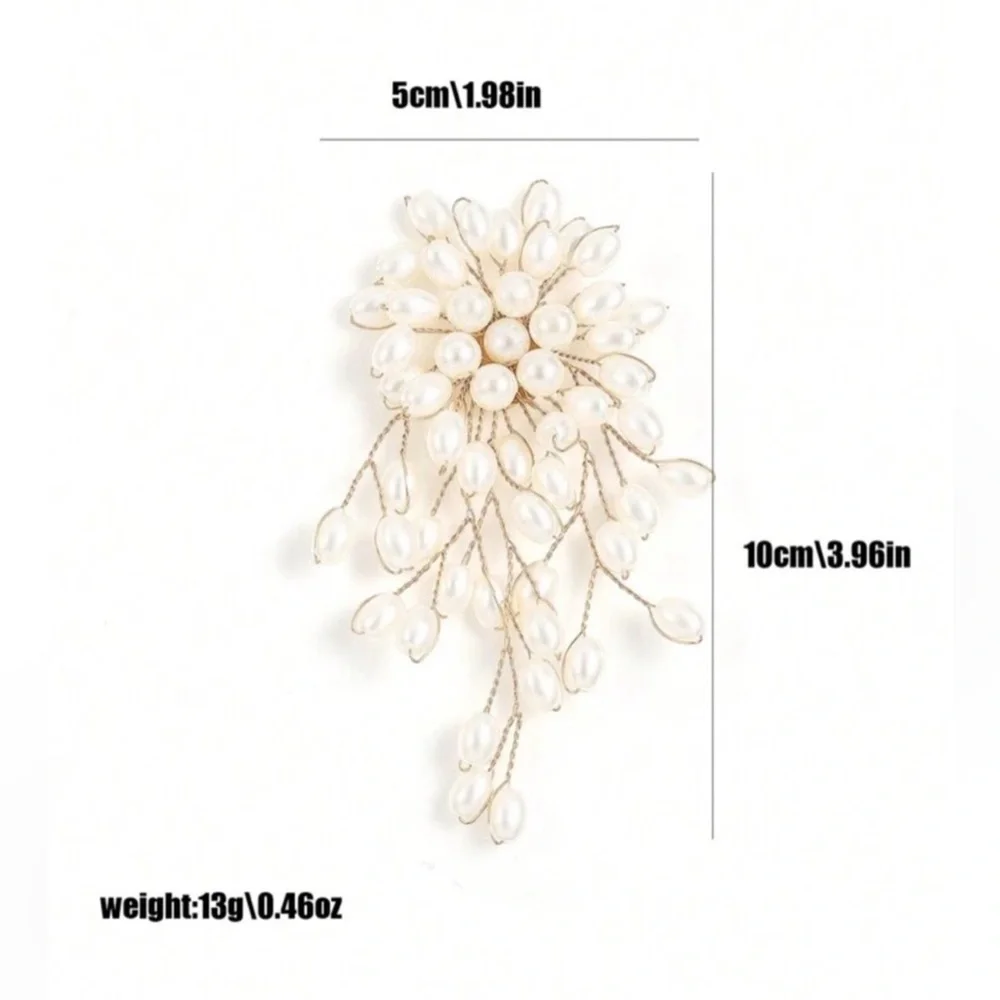 ✨ Pearl Burst Cluster Brooch - Elegant Silver Pearl Statement Pin